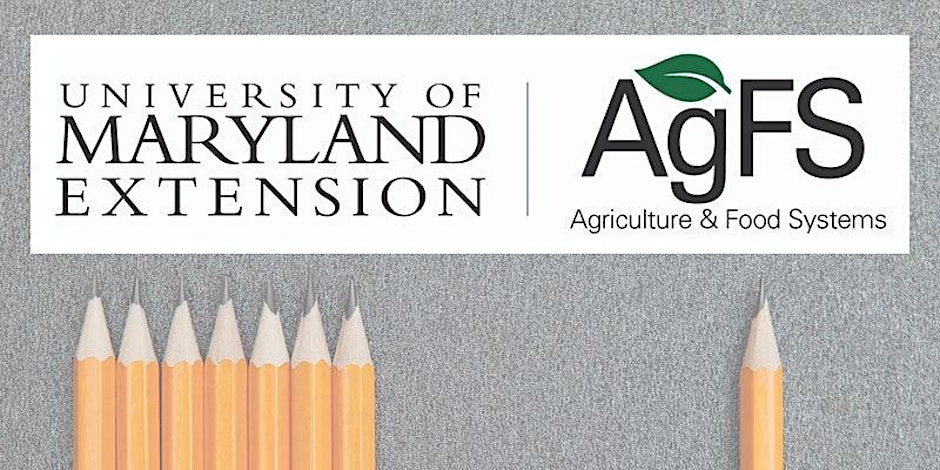 Logo with UMD Extension Ag and Food Systems mark and pencils
