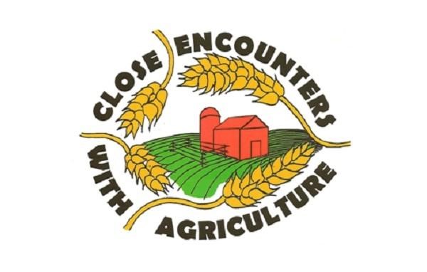 Close encounter with Ag logo which has the title and a farm drawing.