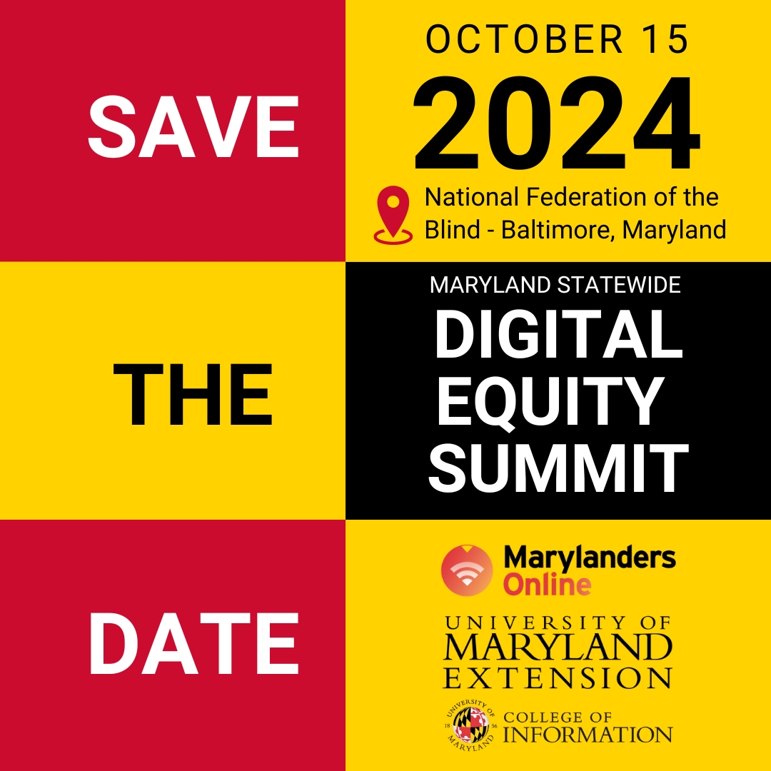 2024 Maryland Statewide Digital Equity Summit Flyer