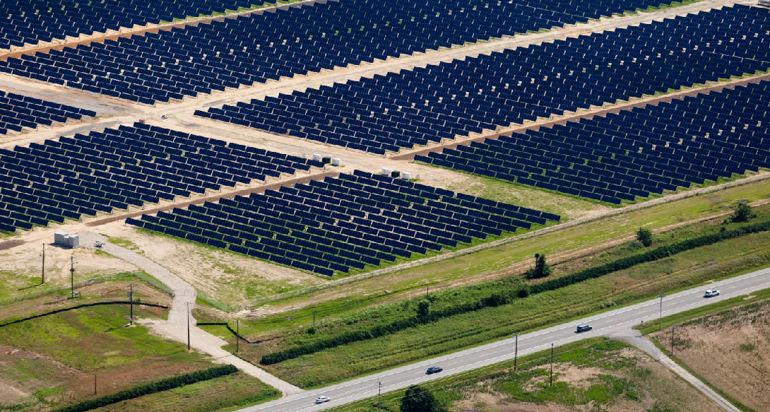 solar array in field