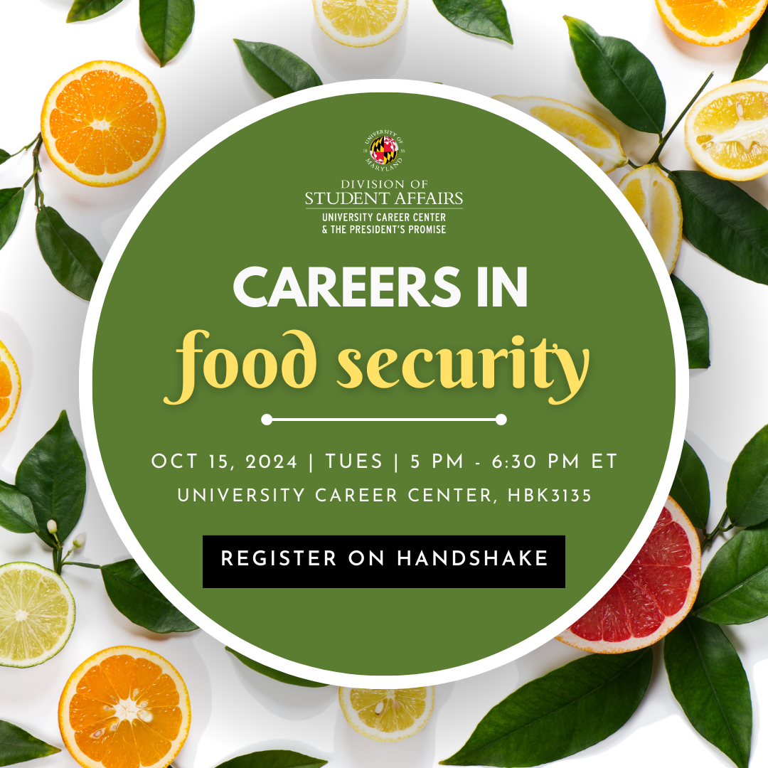 Promotional image for Careers in Food Security Panel 