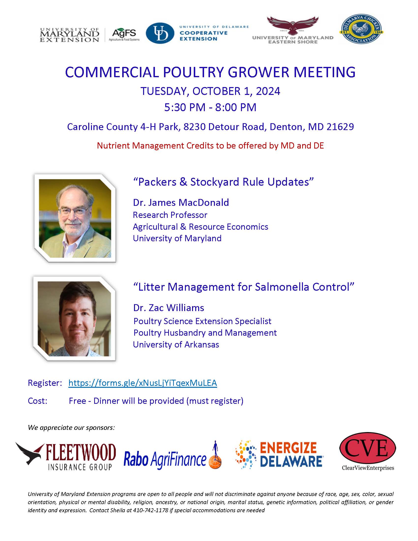 Commercial Poultry Grower Meeting Flyer