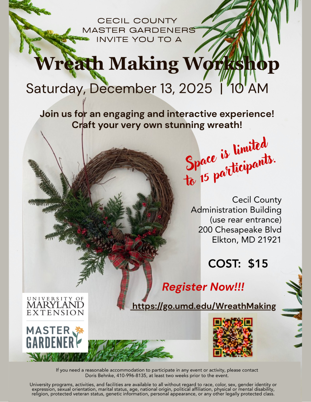 Wreath Making Workshop Flyer