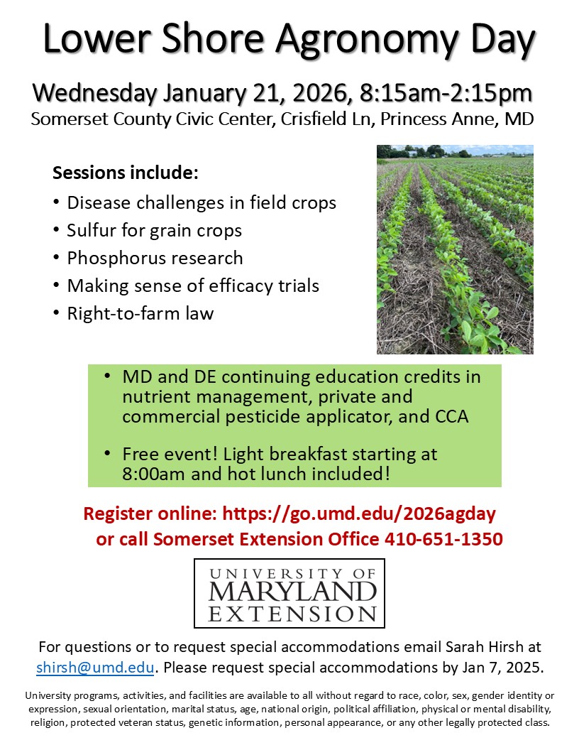poster for Lower Shore Agronomy Day 