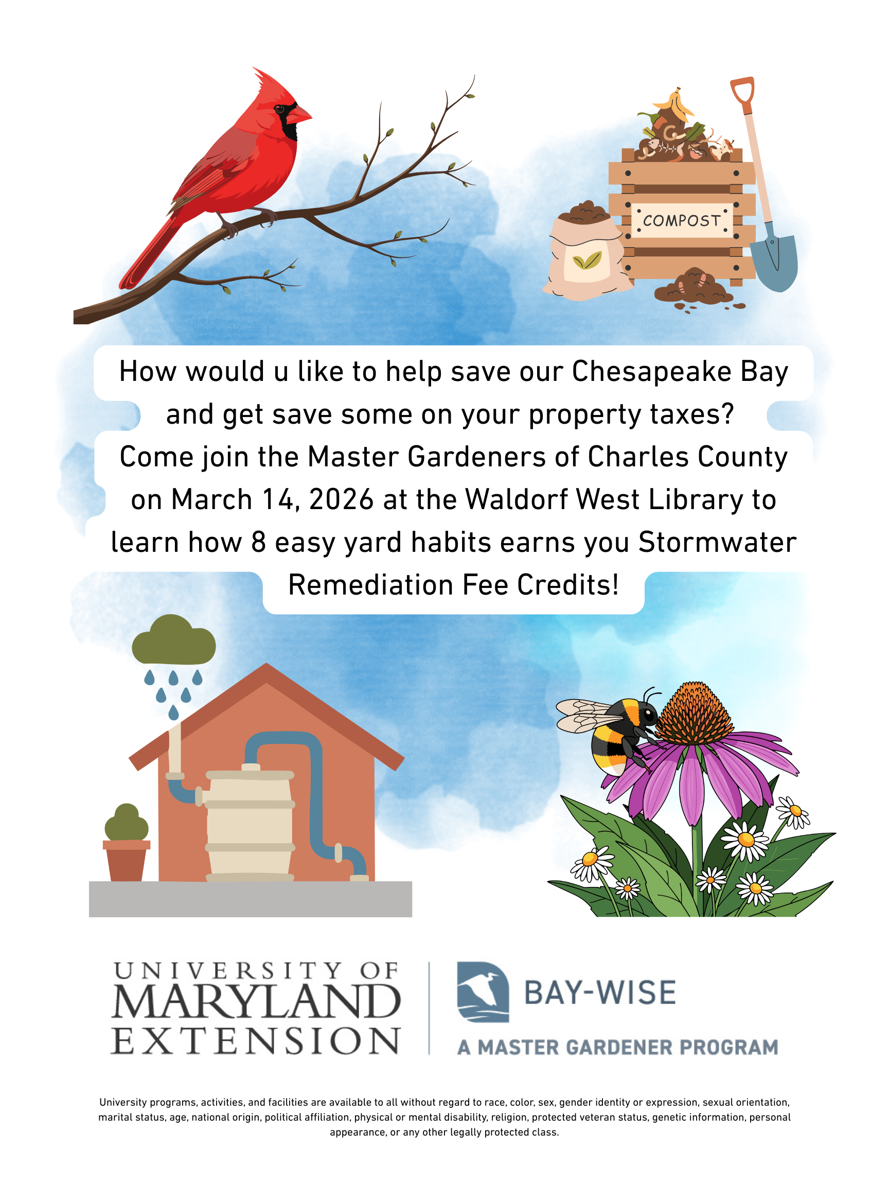 Decorating images and text that reads Bay-Wise: Save the Bay and you proptery Taxes!