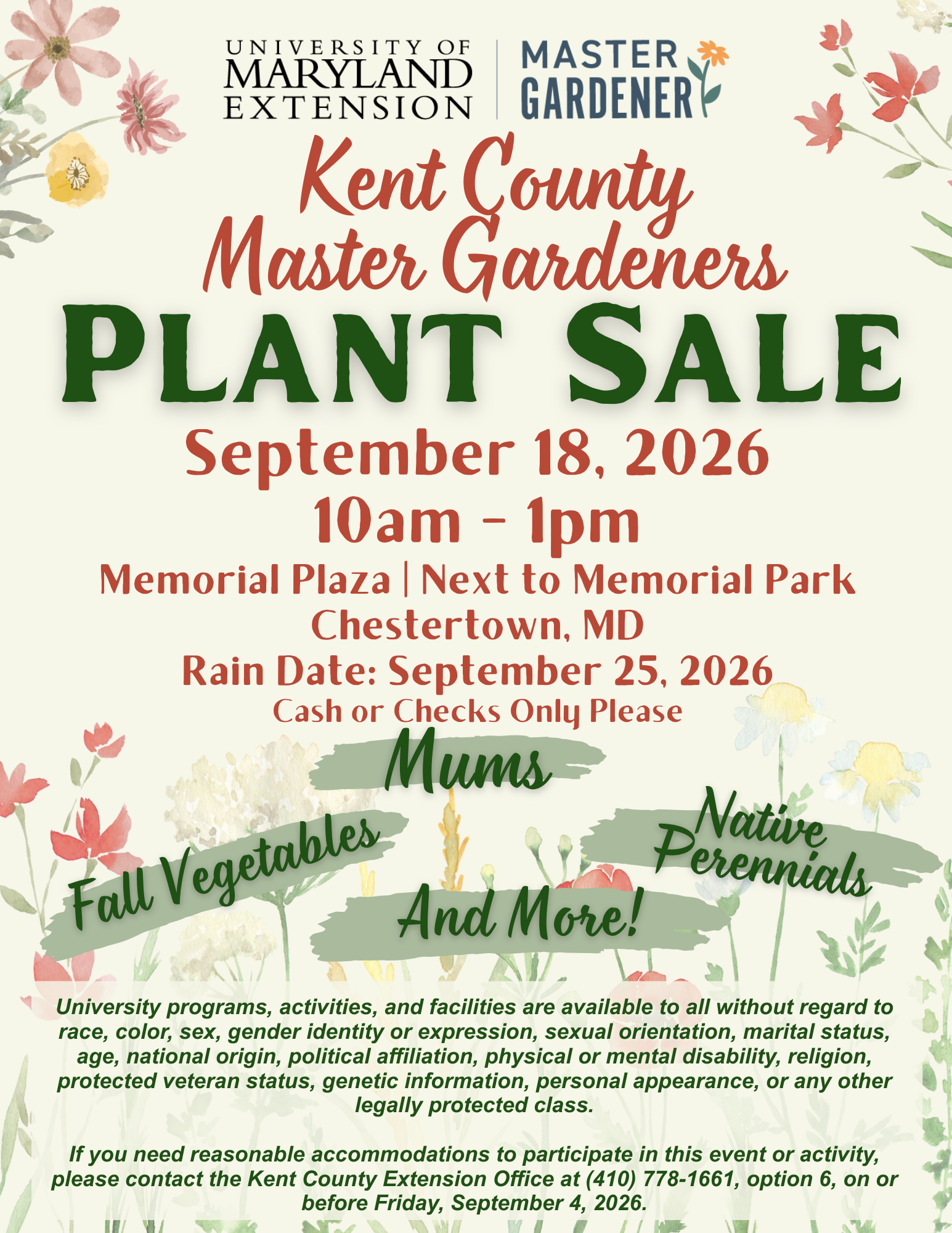 Kent County Master Gardeners Plant Sale Flyer