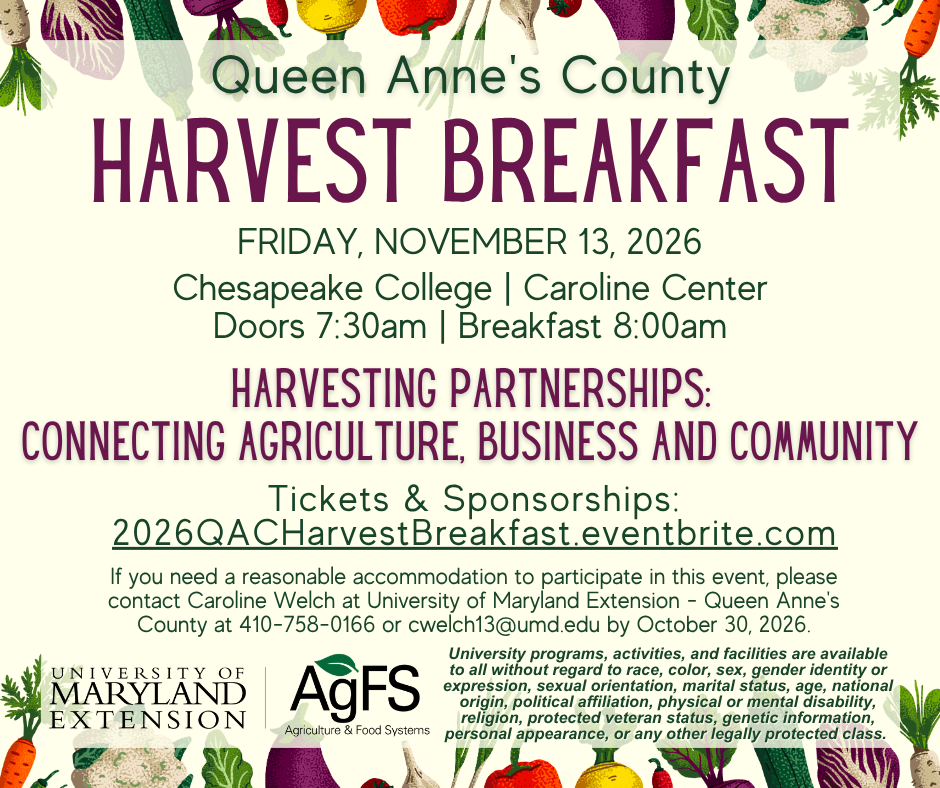 Image showing information about the 2026 Queen Anne's County Harvest Breakfast