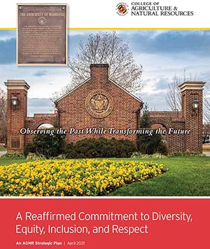 Cover of AGNR DEIR Plan featuring entrance gate to University of Maryland