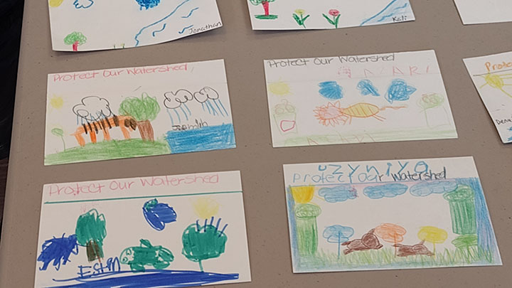 Postcards made by Harford County watershed youth workshop