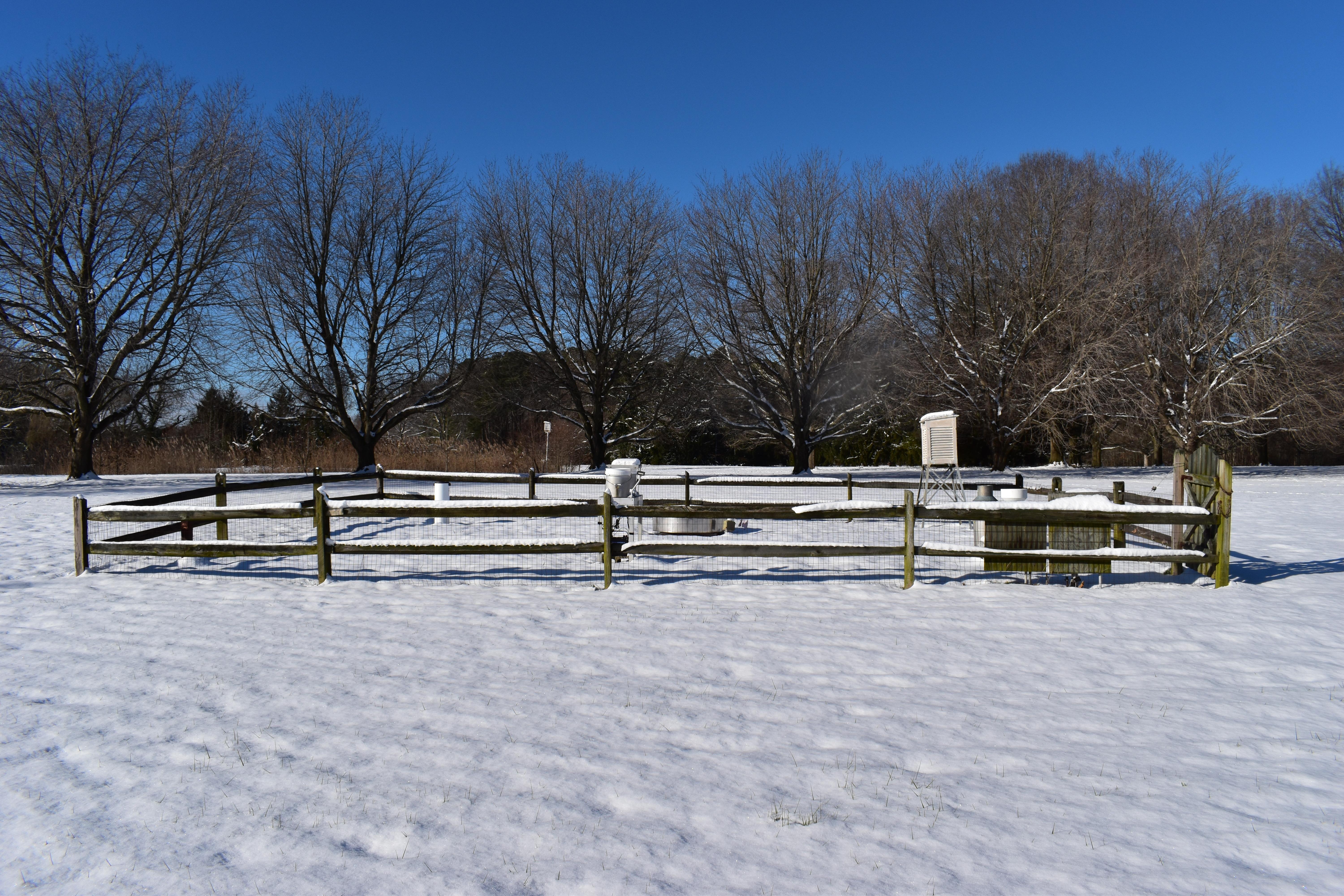 Wye weather station in the snow