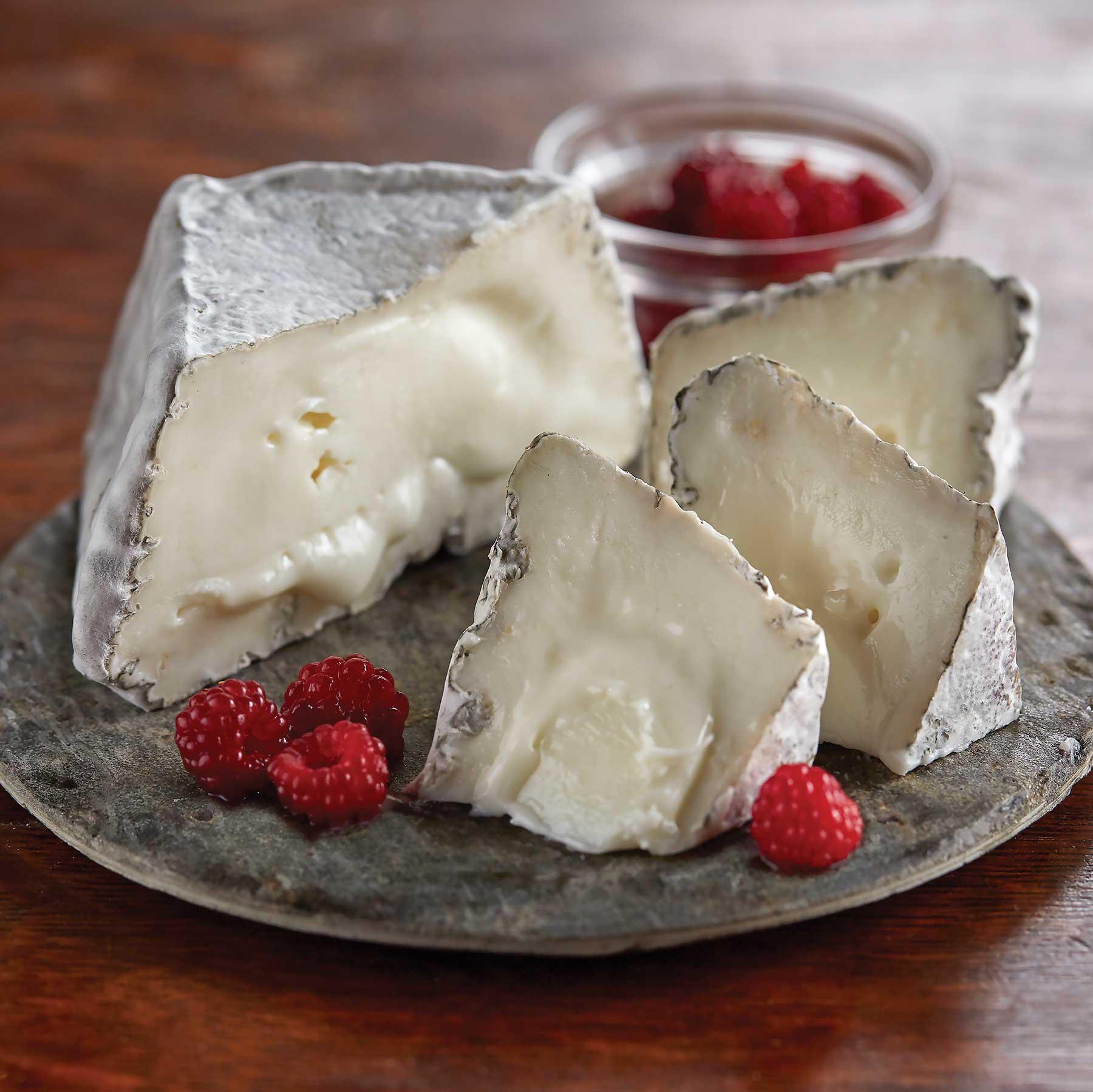 Firefly Farms’ Award Winning soft cheese assembled on a plate. 