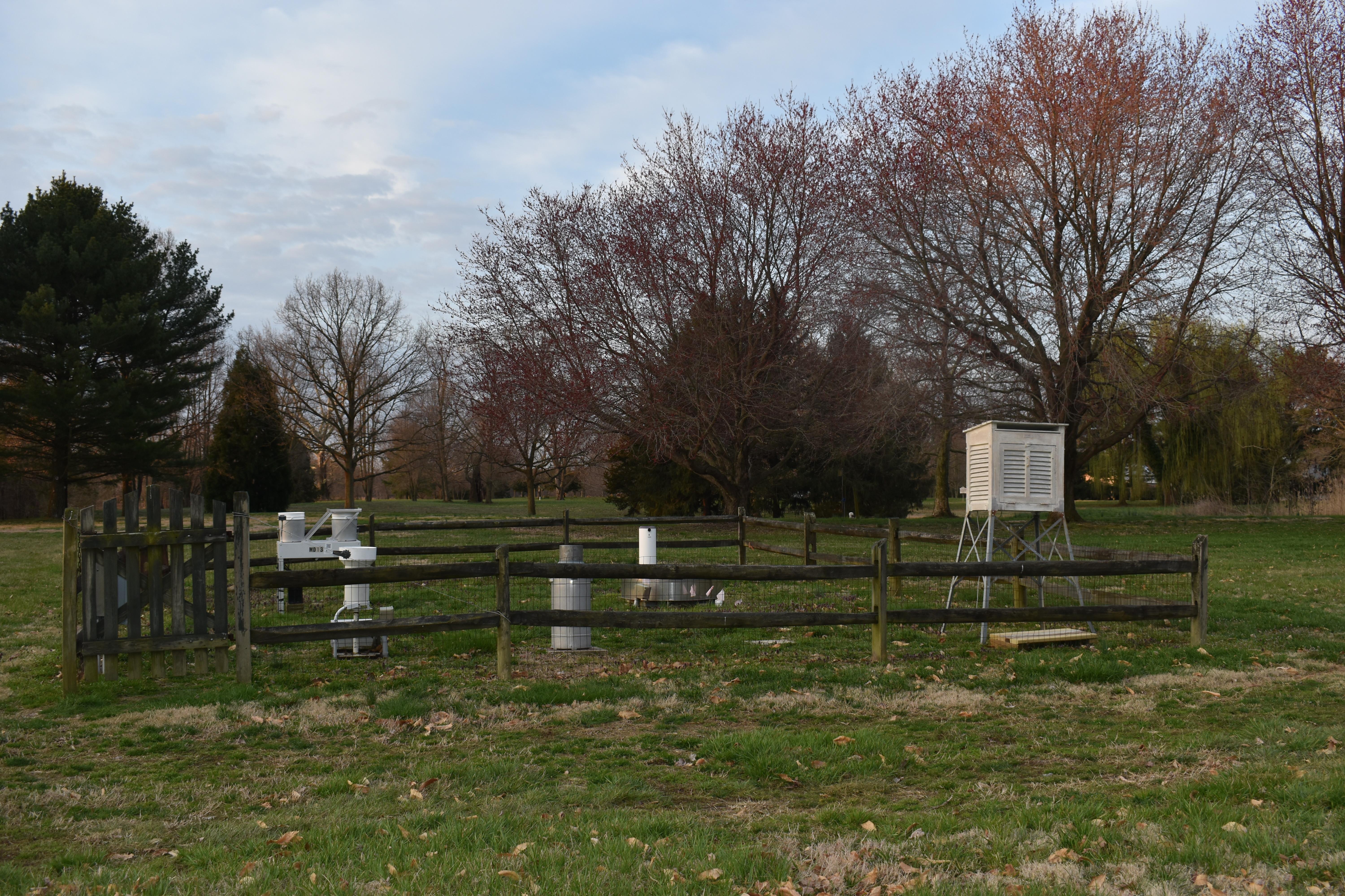 Wye weather station in Spring