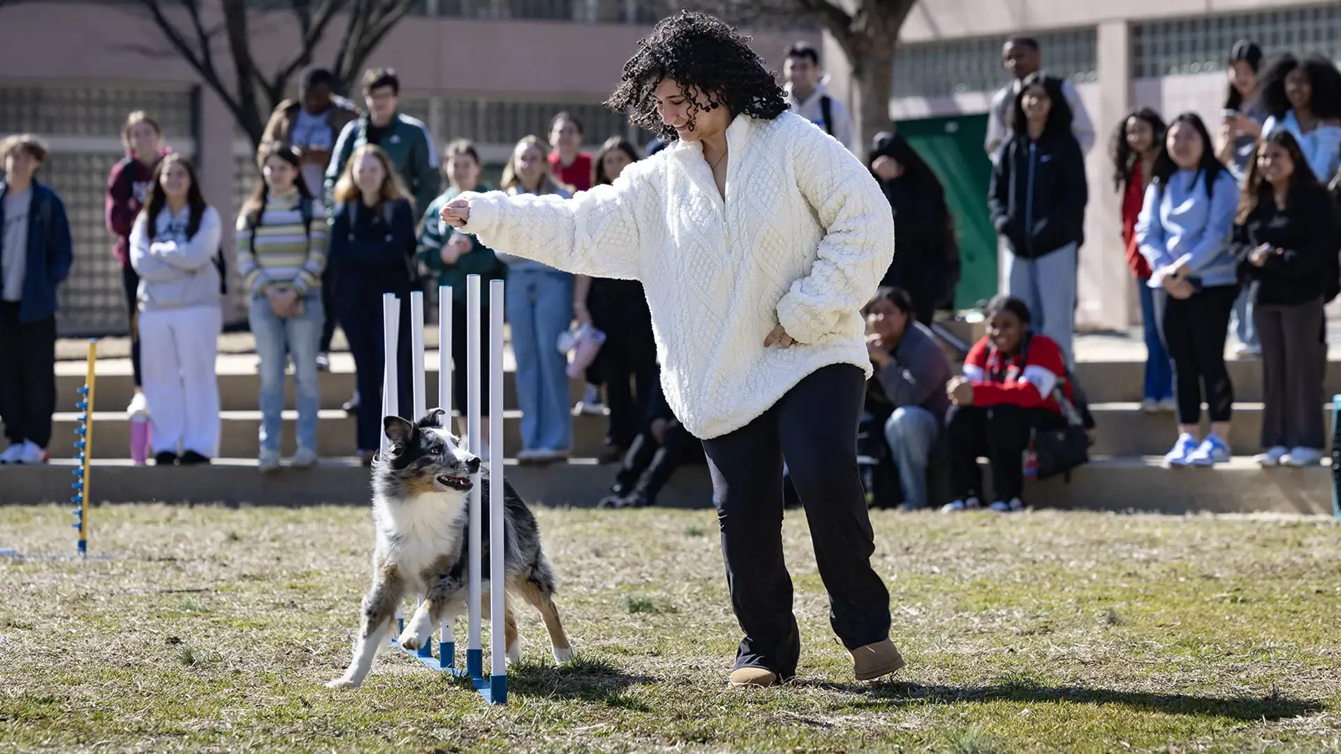 Student with a dog