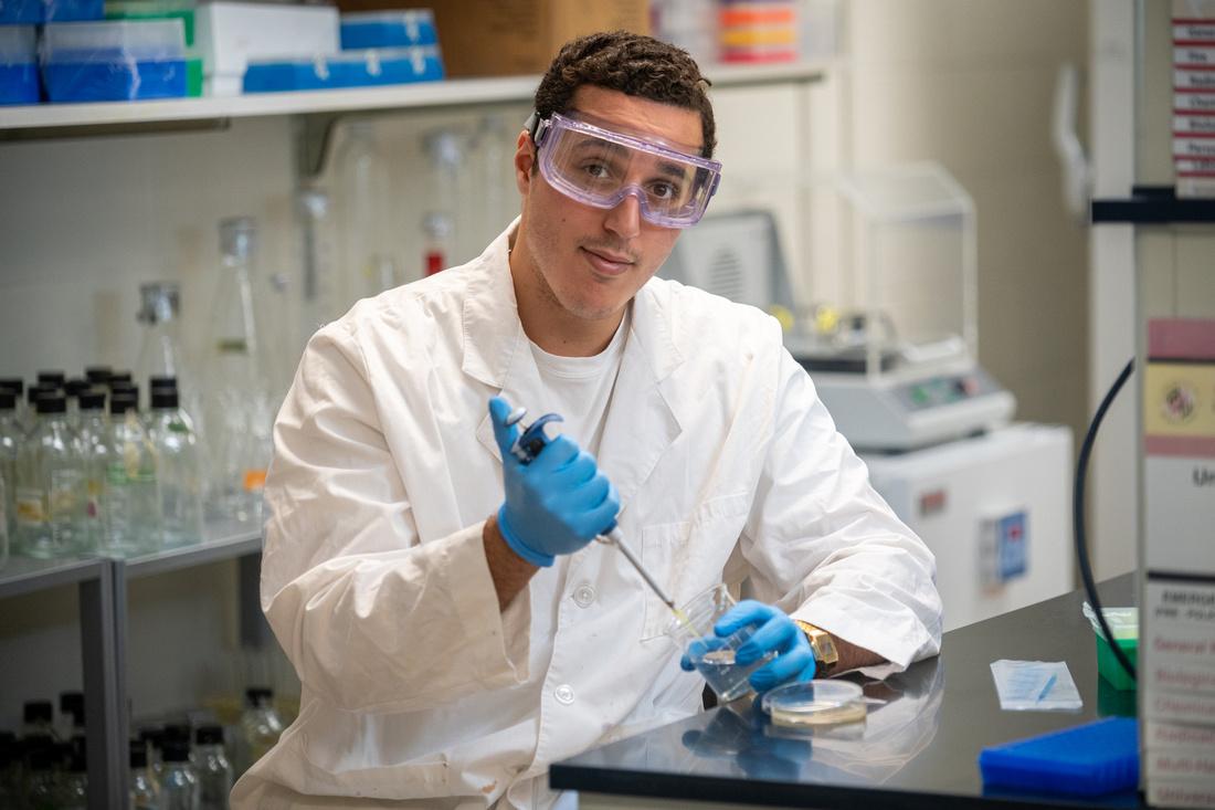 Student in the food science lab