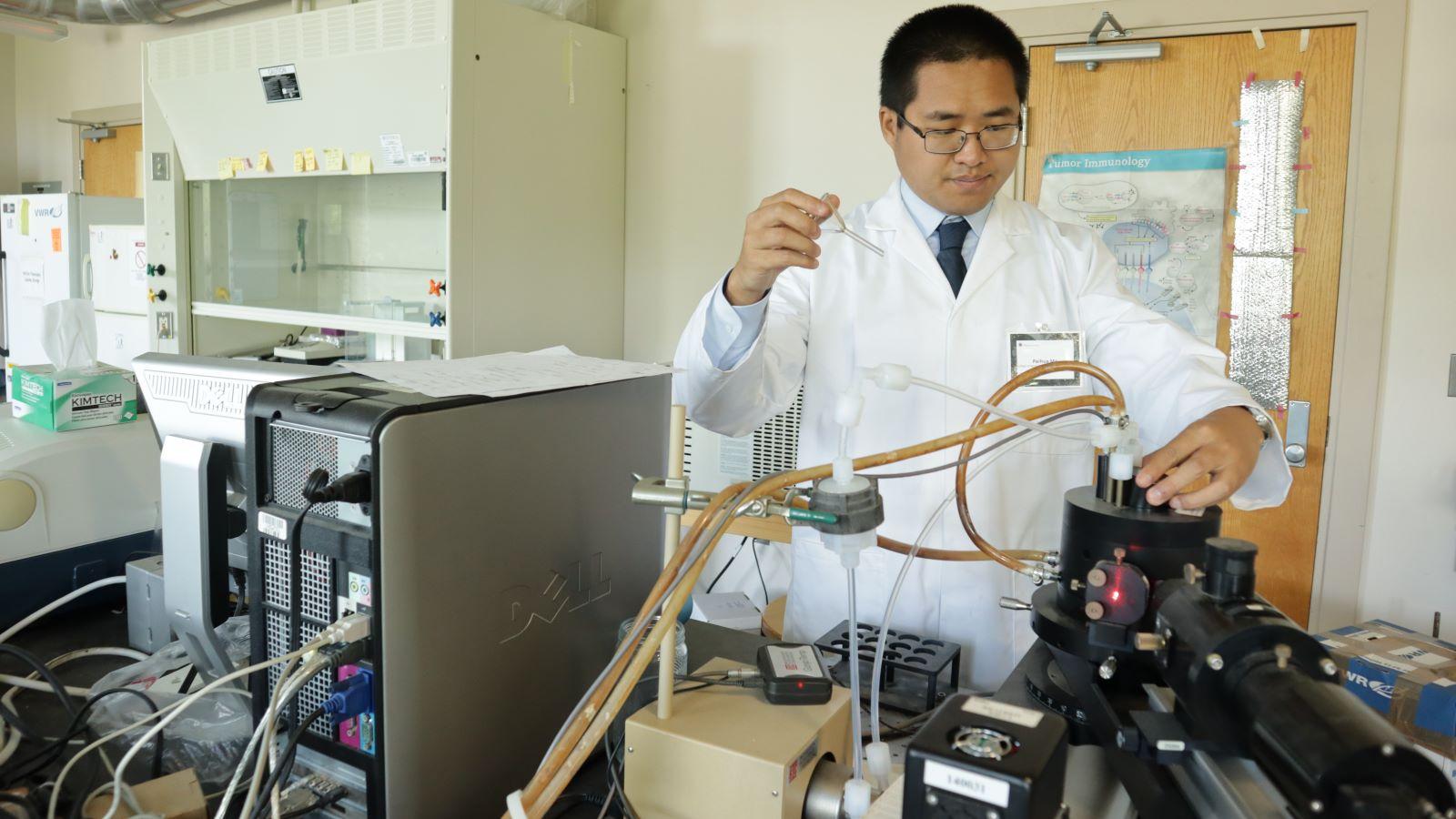 Food Science student in the lab