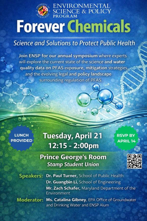 ENSP Spring 2026 Symposium flyer: Tuesday, April 21 at The Stamp